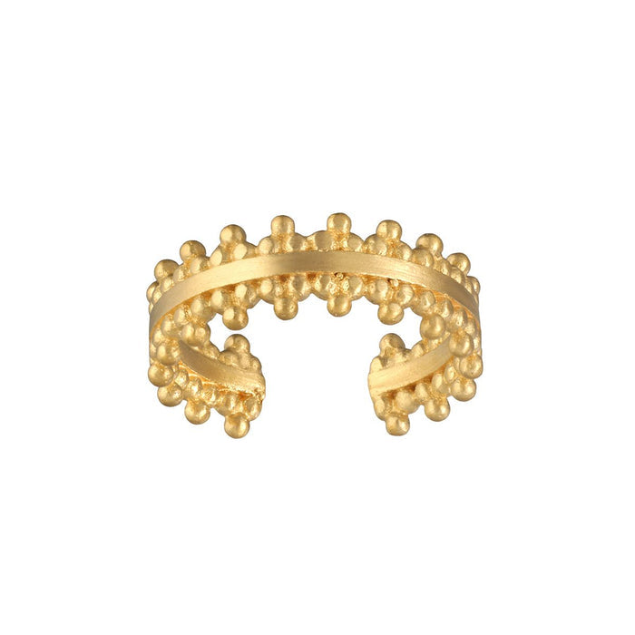 Shine On Beaded Ear Cuff crafted in 18kt gold plate, perfect for enhancing your ear stack with spiritual jewelry elements like protection and charm for meditation and manifestation.