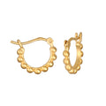 Simple Treasure Dot Hoop Gold Earrings featuring tiny beads, ideal spiritual jewelry for enhancing inspiration and gratitude. Perfect for meditation and yoga, this meaningful design serves as a charm to elevate your style and spirit.