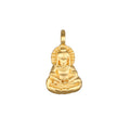 Sitting Buddha Charm in 18kt gold plate, symbolizing truth, peace, and calm. Perfect for spiritual jewelry and meditation practices, this talisman serves as a meaningful manifestation of protection and mindfulness. Ideal for those interested in yoga, zodiac, and malas.