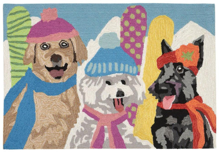 Ski Bunnies Multi 20" x 30" Indoor/Outdoor Rug