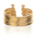 Small Gold Bangle Bracelet Cuff - Something Special featuring seven hand-stamped bangles combined into a stylish cuff, perfect as spiritual jewelry for meditation gifts, symbolizing meaningful moments in yoga and manifestation efforts.
