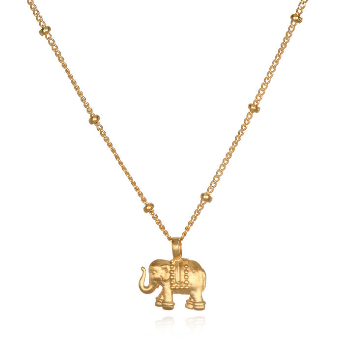 Stand in Strength Elephant Necklace featuring an elegant elephant pendant, symbolizing strength, wisdom, and good fortune. This spiritual jewelry piece is perfect for meditation gifts and resonates with meaningful mantras in yoga practice. Its protective and sacred design makes it an ideal amulet, embodying the essence of manifestation and zodiac significance.