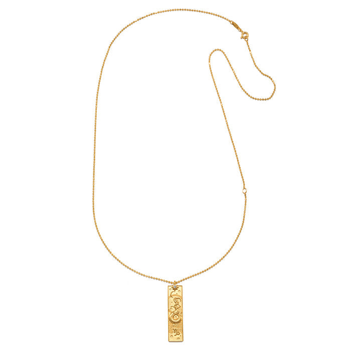 The Story of Capricorn Zodiac Necklace showcased with its adjustable features, symbolizing the integration of spiritual and zodiac themes, ideal for those interested in yoga and personal protection.