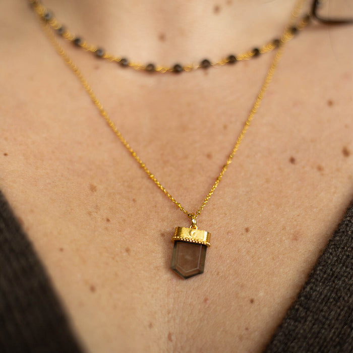 Taryn Truly Bestie Smoky Quartz Necklace