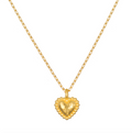 True Heart Gold Pendant Necklace featuring a delicate heart-shaped pendant, embodying love and compassion. A meaningful piece of spiritual jewelry, perfect for meditation and manifestation, symbolizing protection and connection to the sun and moon. Ideal for yoga enthusiasts seeking a talisman of positive energy.