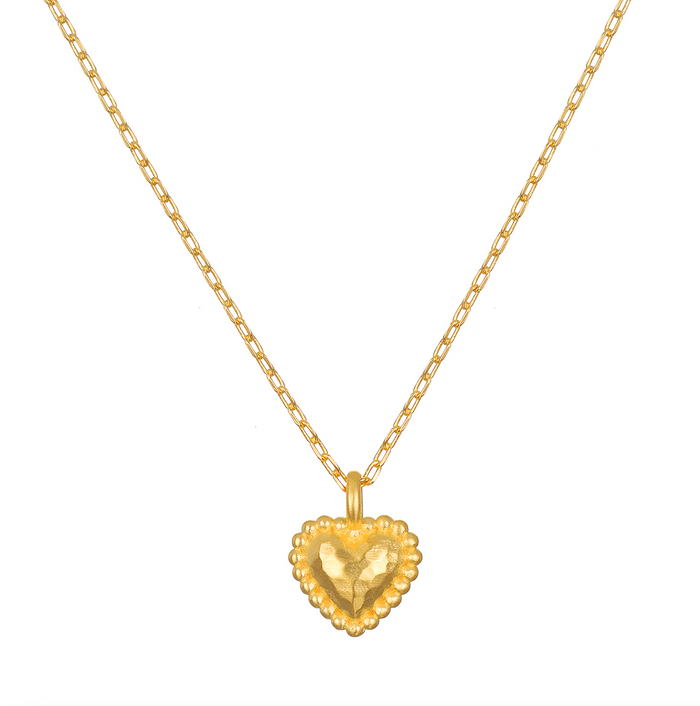 True Heart Gold Pendant Necklace featuring a delicate heart-shaped pendant, embodying love and compassion. A meaningful piece of spiritual jewelry, perfect for meditation and manifestation, symbolizing protection and connection to the sun and moon. Ideal for yoga enthusiasts seeking a talisman of positive energy.