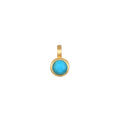Turquoise Bezel Charm showcasing a vibrant turquoise stone set in a gold-plated bezel, perfect for spiritual jewelry enthusiasts seeking meaningful talismans for meditation and manifestation.