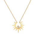 Unveiling Dreams White Topaz Starburst Necklace, a beautiful piece of spiritual jewelry featuring a radiant starburst design in 18kt gold plate, symbolizing guidance and manifestation. Perfect for meditation, this meaningful talisman complements yoga practices and zodiac-inspired collections.