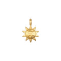 Vital Sun Charm in hammered 18kt gold plate, symbolizing vitality and leadership. Perfect addition to your spiritual jewelry collection, embodying the essence of meditation and protection, ideal for yoga and meaningful manifestation.