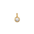 White Topaz Bezel Charm in 18kt gold plate, representing individuality and creativity, perfect for spiritual jewelry, meditation, and as a meaningful talisman for manifestation and protection.