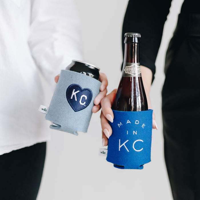 wlle x Charlie Hustle KC Heart Drink Sweater - Light Blue